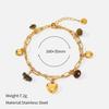 Double Layer Stackable Titanium Steel Bracelet Premium Natural Stone Tarnish Free 18K Gold Stainless Steel Jewelry