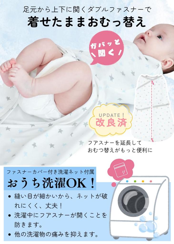 Hirashinn Swaddle for Newborns [Patented, Unique 3-Way Adjustable, IHDI Certified] 100% Natural Cotton, Arm Openings, Anti-Moro Reflective, Double Zip
