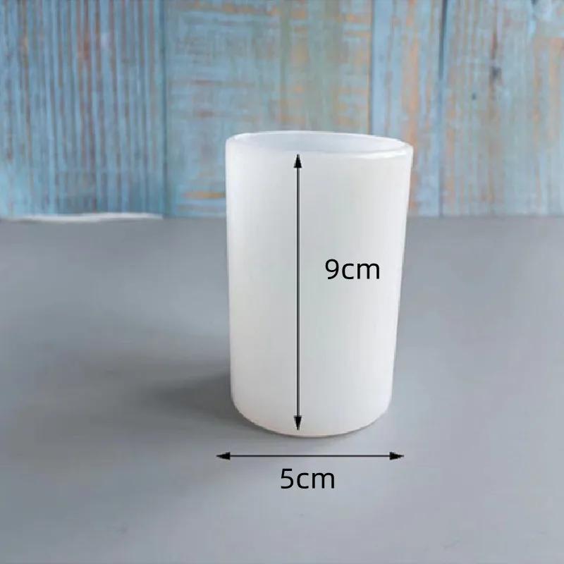 3D Cylinder Shape Candle Silicone Mold DIY Cented Candle Soap Mould Craft Gift Making Plaster Resin Wax Homemade Decoration