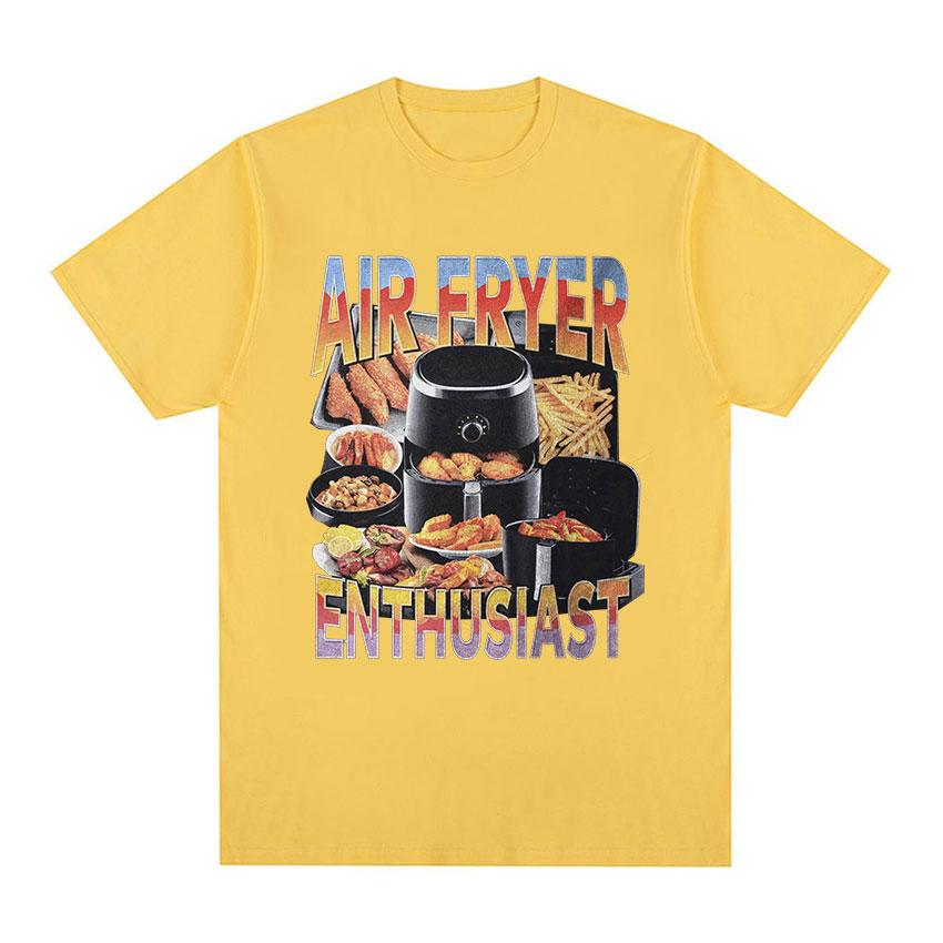 Nadšenec do horkovzdušné fritézy Vtipná trička pro milovníky vaření Pánská Dámská letní trička s krátkým rukávem s kulatým výstřihem módní Vysoce kvalitní bavlněné tričko