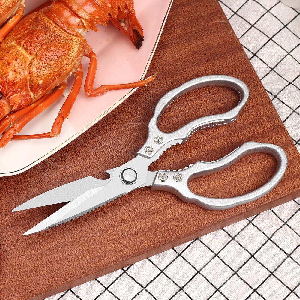 Multifunctional 5CR13 Japanese Stainless Steel Durable Kitchen Scissors For Roast Meat Shear Knife Can Cut Meat Fish Vegetable