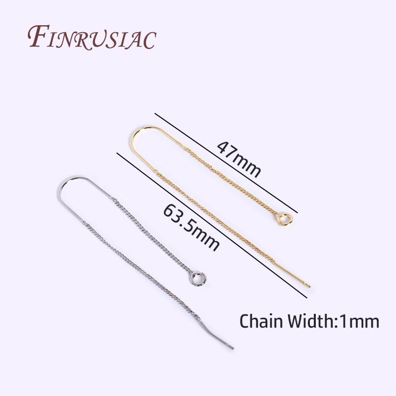Brass Thin Chain Ear Wire For Earrings Making Findings Trendy 18K Gold Plated Long Tassel Earwire DIY Fashion Jewelry For Women