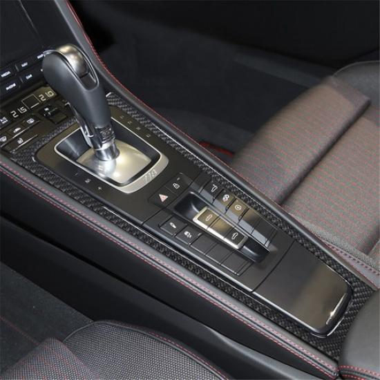 Carbon Fiber Gear Shift Frame Cover Trim For Porsche 718 Boxster Cayman