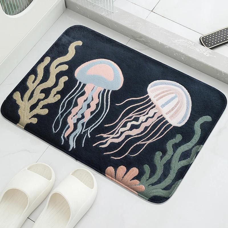 Badezimmer-Fußmatte mit Schildkrötenmuster, saugfähige Fußmatte, kleiner Teppich für die Dusche, Türvorleger, maschinenwaschbar, weich und bequem