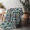 Geometric Square Pattern Blanket Throw Soft Cozy Sofa Bed Decorative Throw Blanket Gift