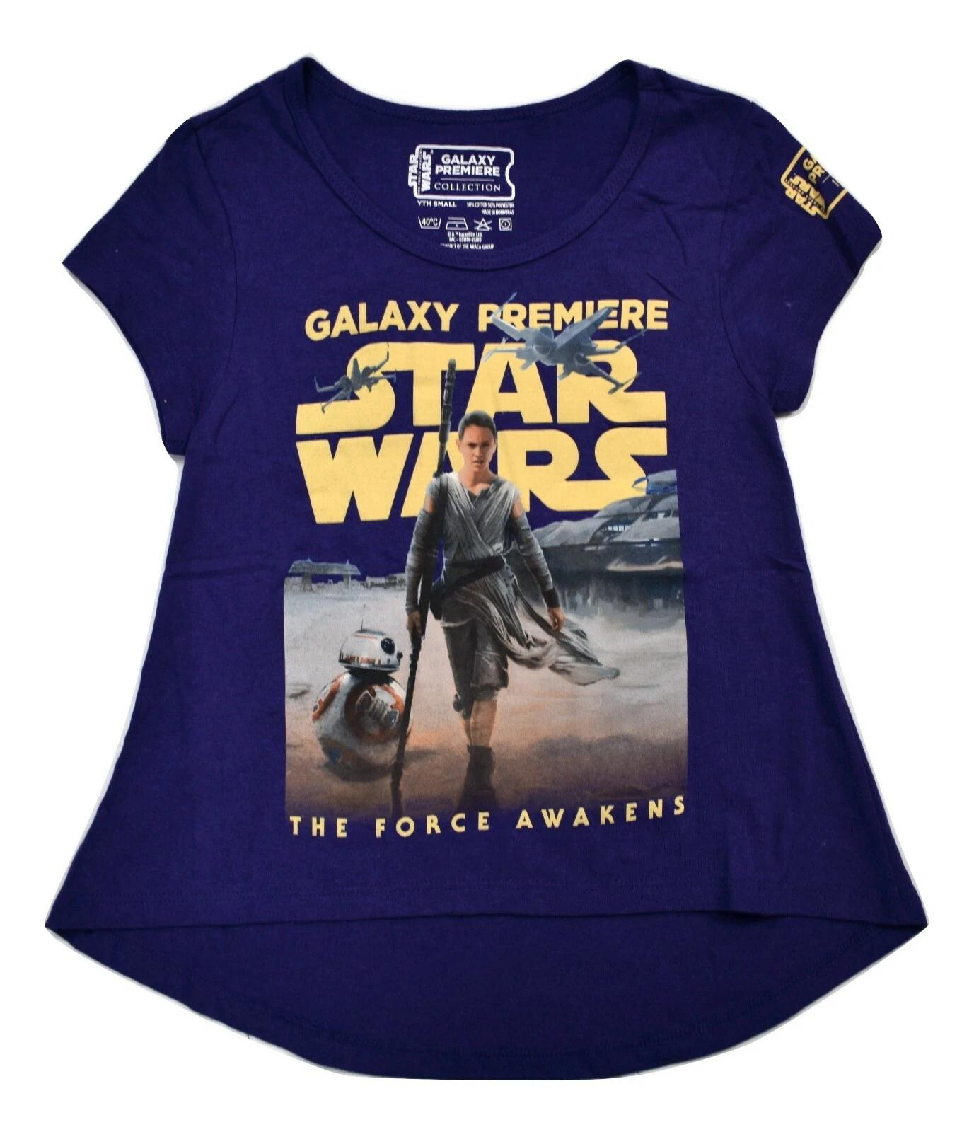 Star Wars Youth Girls Galaxy Premiere The Force Awakens Purple Shirt New S, L 3XL