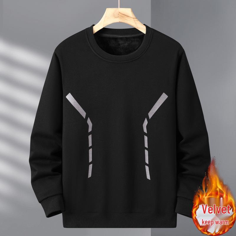 

Men s Plus Size Thick Velvet Sports Hoodie - Winter Round Neck Pullover 5XL for 190-210 jin
