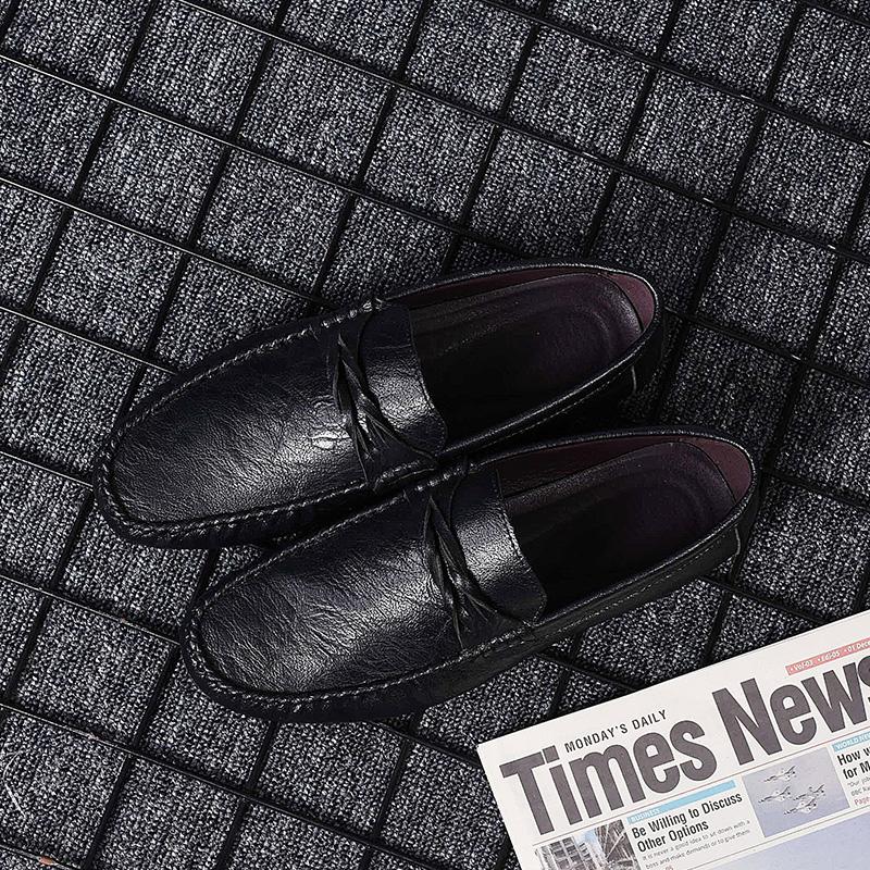 Genuine Leather Men Loafers for Men Classic Soft Moccasins High Quality Men Flat Evening Dress Slip-on Comfy Retro Driving Shoes