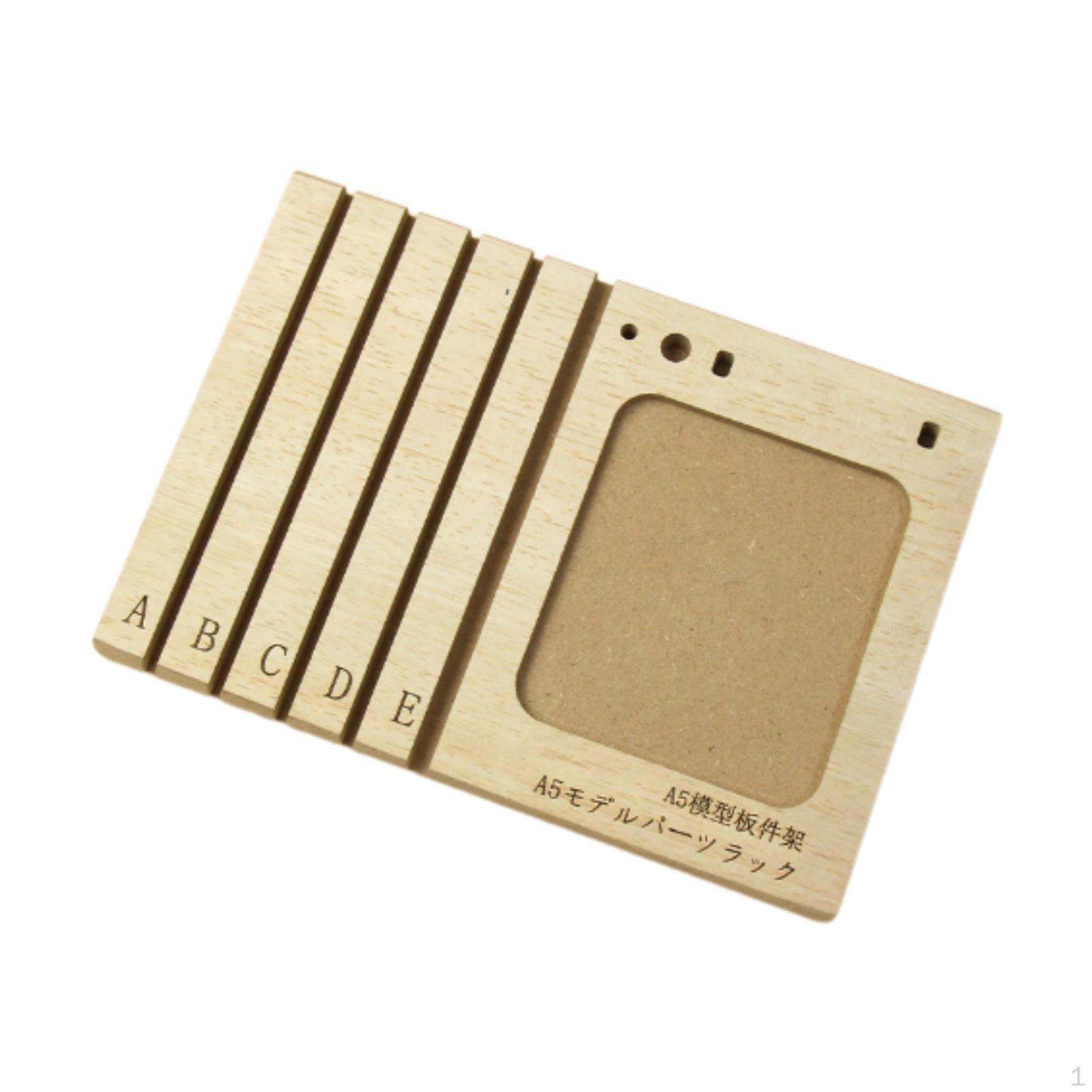 

Model Pieces Shelf Assembled Part Rack Wood Storage Container DIY Portable Workstations 5 Slots 12cmx22cm