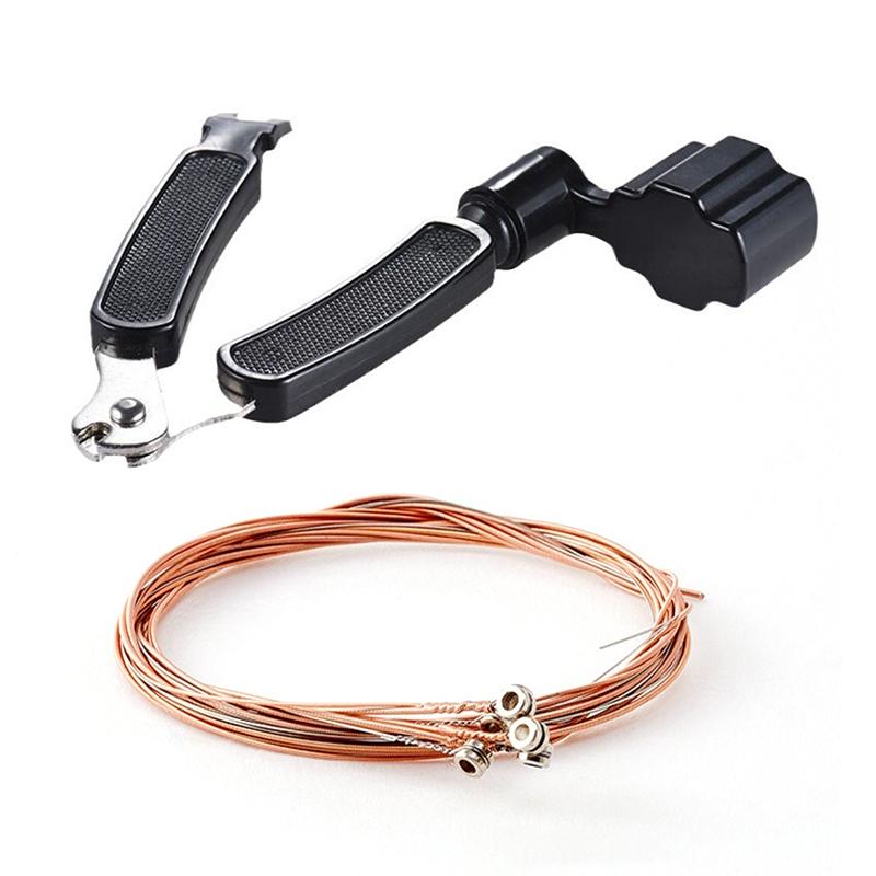

Copper Guitar Strings with 3 IN 1 Guitar String Change Tool Multifunction Replacement Parts Set Musical Instrument Accessory ZYF