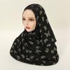Hot-selling spring and autumn new black bronzing pattern scarf fashionable versatile women's ethnic headscarf chiffon yarn