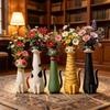 Cartoon Whimsical Cat Flower Vase Quirky Resin Cat Flower Holder Modern Cat Bud Vase  Bedroom