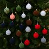 12pcs Flocked Flocking Ball Hanging Ornament Shatterproof Christmas Spheres  New Year Noel