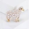 Chic Retro Sheep Pearl Ice Cream Brooch - Cute Animal Pin Accessory