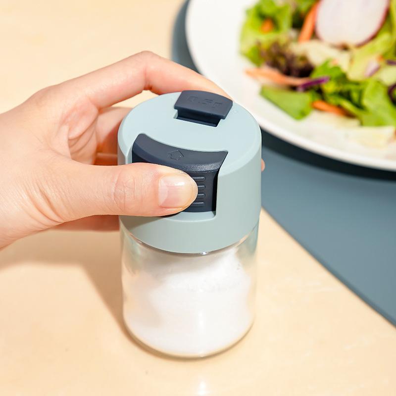 Metering Salt Shaker Push Type Salt Dispenser Salt Tank Sugar Bottle Spice Pepper Salt Shaker SpiceJar Can Seasoning Bottle