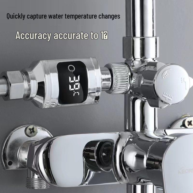 Waterproof LED Shower Head Thermometer with Real-Time Display for Safe Bathing
