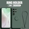 Liquid Silicone Case For Samsung Galaxy A26 A36 A56 A16 A06 A05S A55 A54 A15 A35 A14 A34 5G Ring Phone Holder Strap Cover