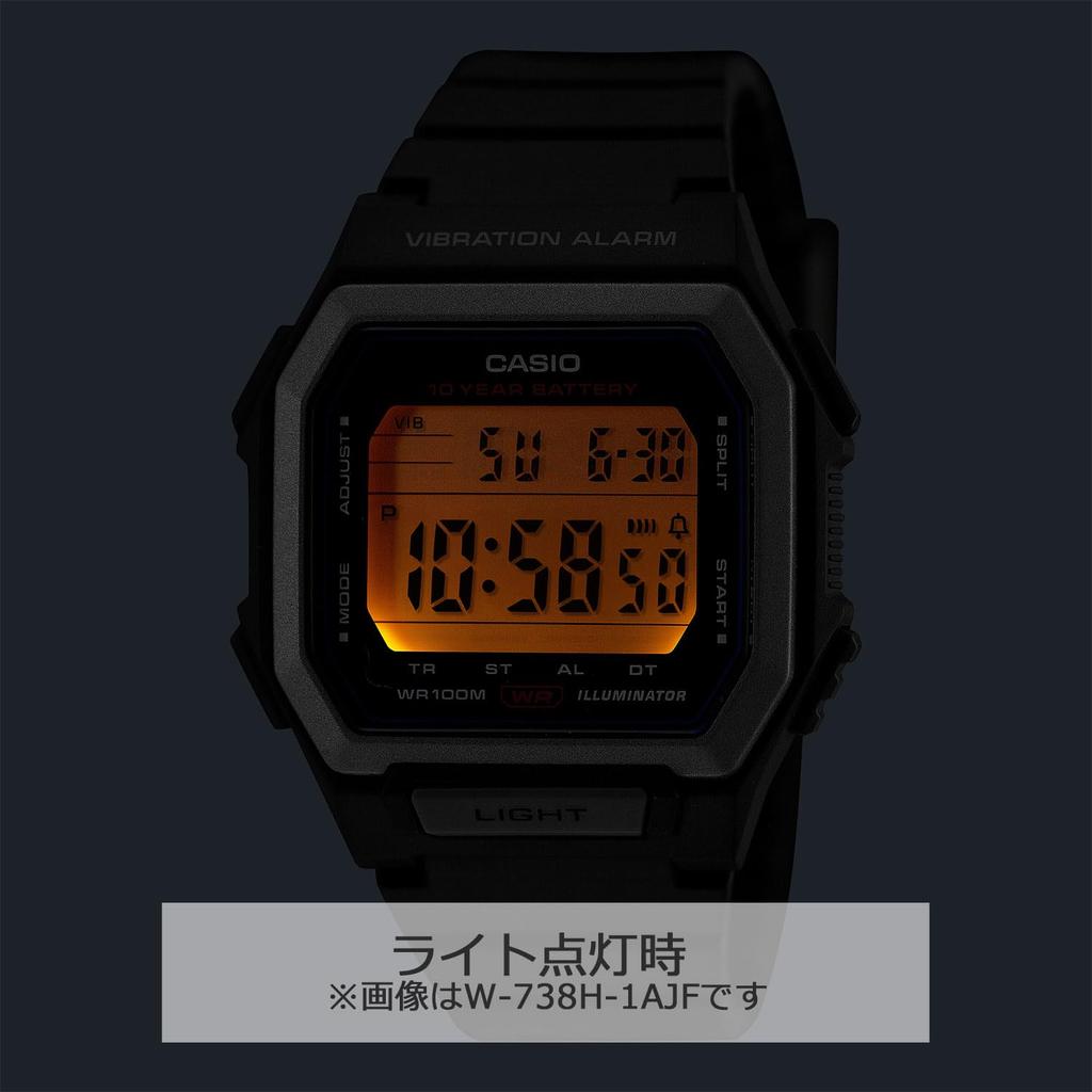 Casio Collection W-738H-3AJF Men's Olive Wristwatch