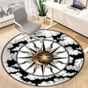 1pc Sun Compass Office Round Rug, Carpet for Office, Gaming, Lightweight Round Floor Mat yy260208057