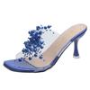 Fashion Women's Wedge Sandals Stiletto Summer New Sexy Crystal Transparent High Heels Glass Rhinestone Outdoor Leisure Comfortable 2024