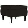 Velvet Armchair with Footstool Black