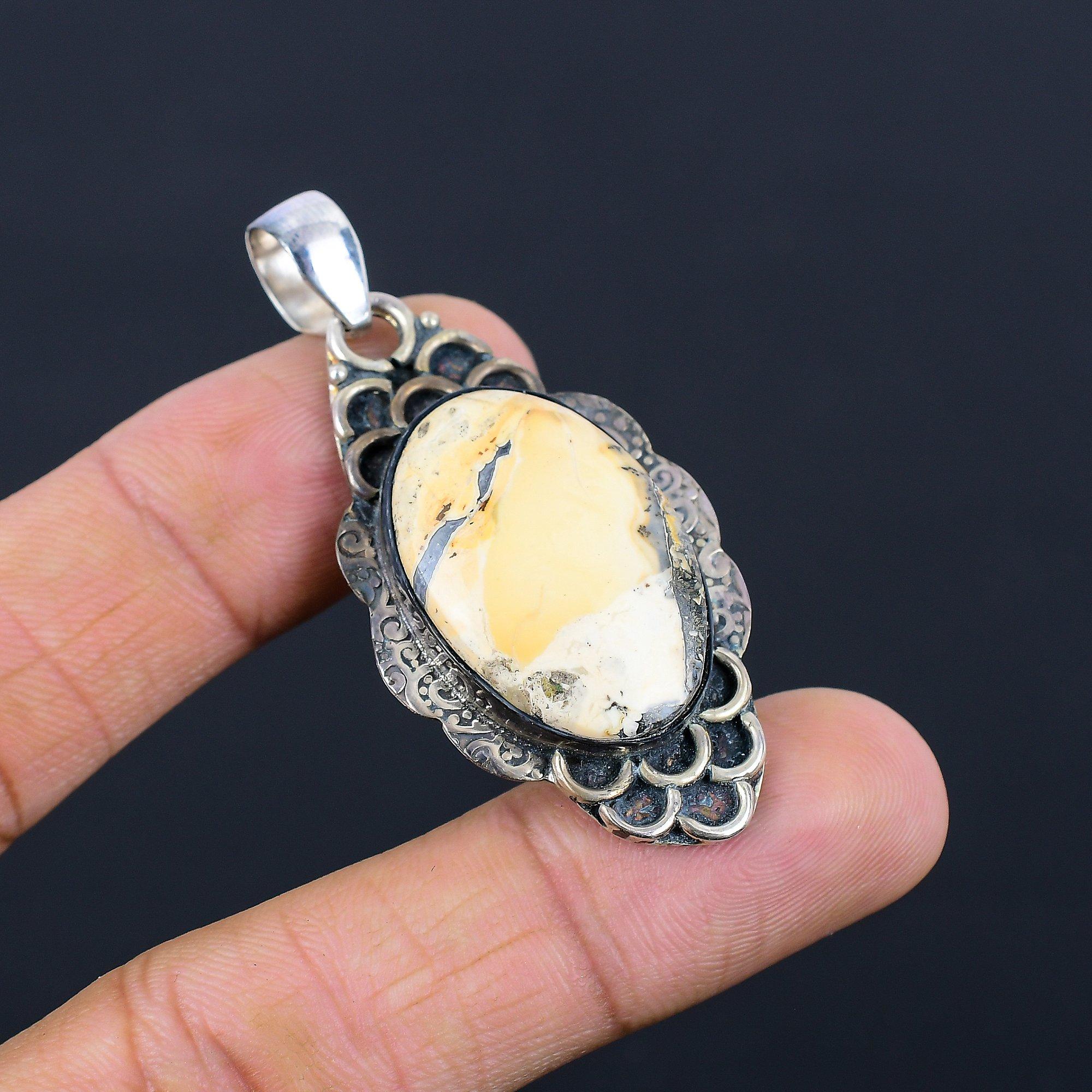 Womens day Sale 925 Silver Maligano Jasper Gemstone Birthday Anniversary Pendant