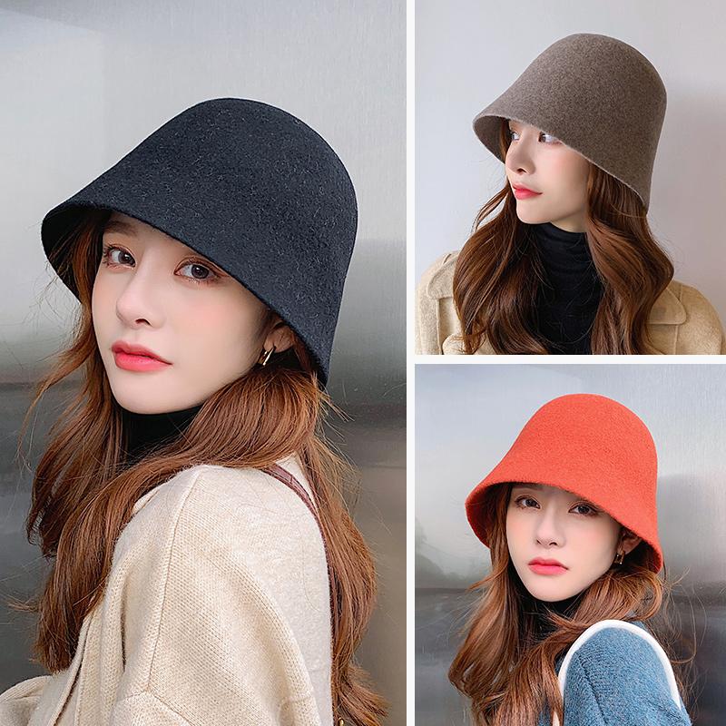 Trendy Warm Ladies Bucket Hat Winter Fashion Women Wool Hat