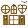 Wood Ornament Doll House Micro Landscape Dollhouse Garden Wooden Craft Miniature Fairy Elf Door