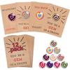 Valentines Day Gift for Kids 12 Pack Valentines Cards Heart-Shape Crystals Valentine Gift Boys Girls Toddlers School Party Favor