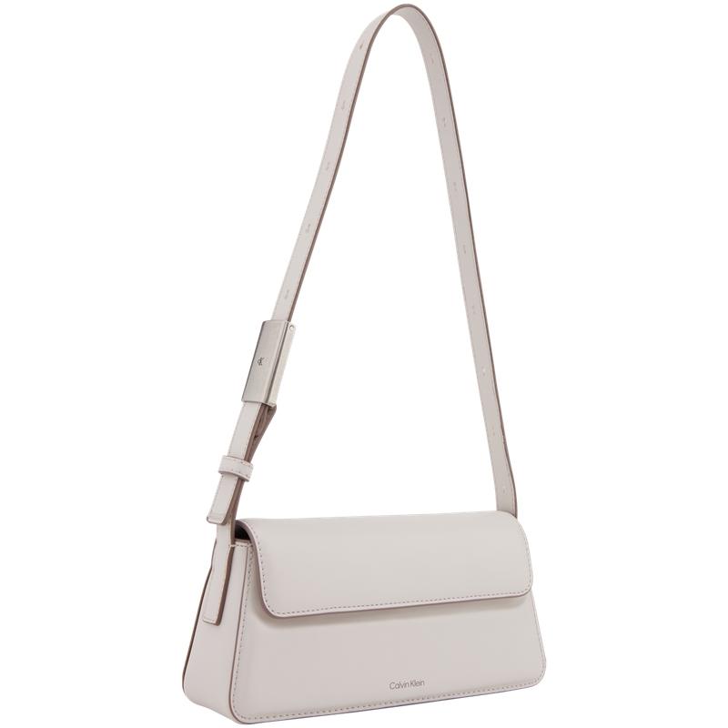 New CALVIN KLEIN Blended Material Shoulder Bag Medium Size Women's Cow Ivory 4K3110G-WGY