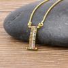 New Arrival Fashion Special Custom Design 26 Initial Letters Necklace Copper CZ Rainbow Pendant Best Family Name Jewelry Gift