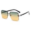 New fashion men's trendy sunglasses square PC sunglasses women's street shooting sunscreen sunshade copy half frame sunglasses