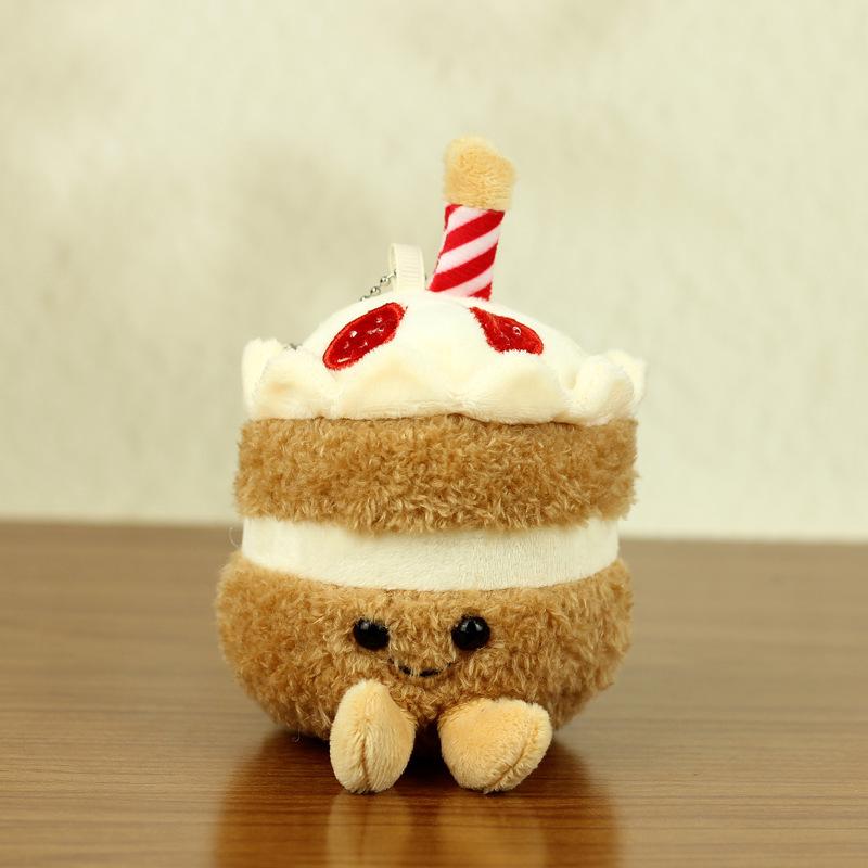 

Cute Plush Cartoon Keychain Toy Cake Milk Tea Cup Accessory In Colors Sweet коричневый