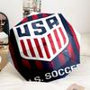 Usa Soccer Emblem Automatic Folding Umbrella - 8-Rib Travel Umbrella with Auto Portable Case, Ideal Gift for Birthdays