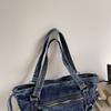 Large Capacity Commuter Tote Bag Women's Denim Shoulder Crossbody Bag