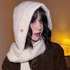 Knitted Hooded Caps for Women Balaclava Hats Winter Warm Windproof Neck Cover Scarf Cap One-piece Ski Beanies Bonnets for Women