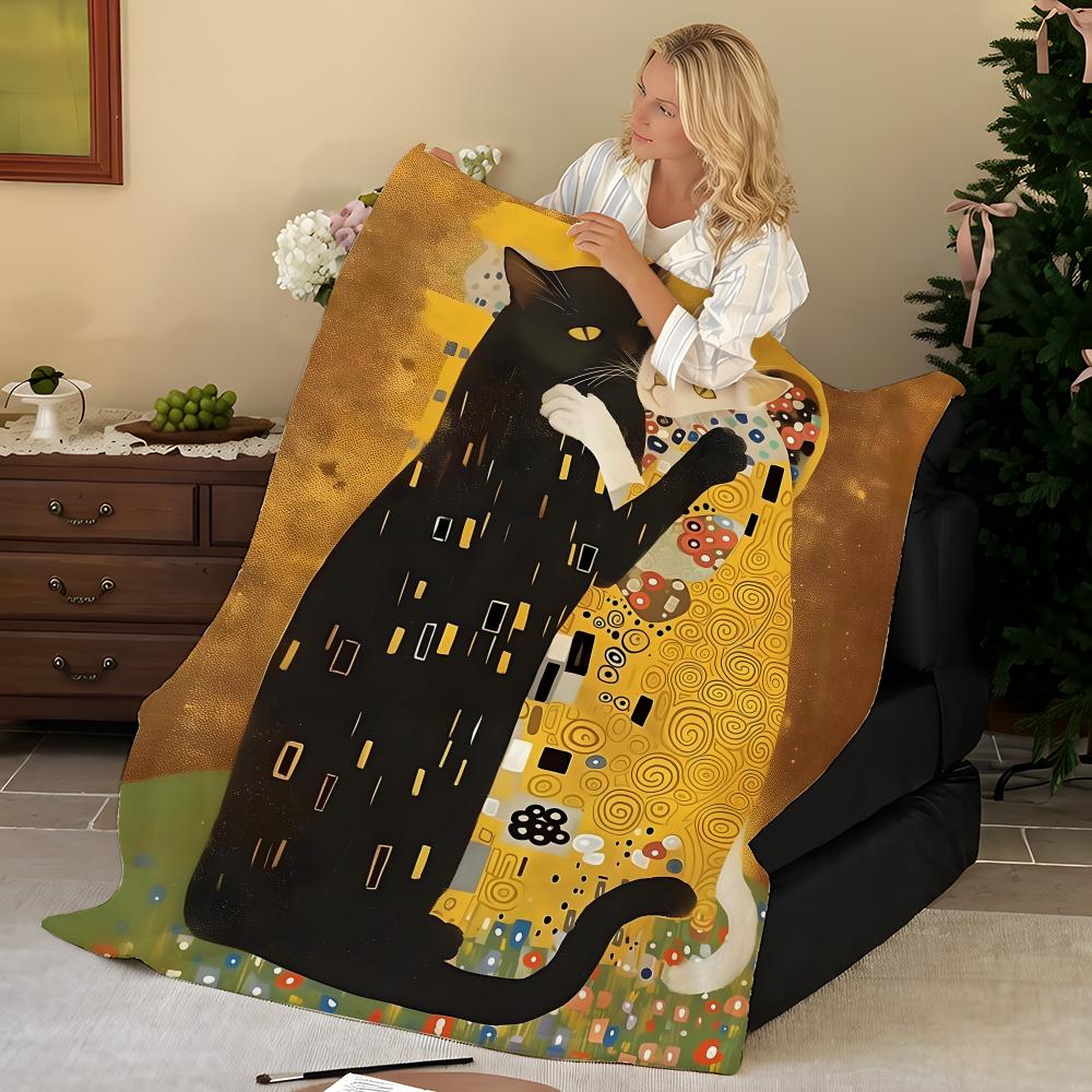 Künstler K-Klimt Flanell-Kuscheldecke, Weich Warm, Strapazierfähig & Waschbar süß Cool