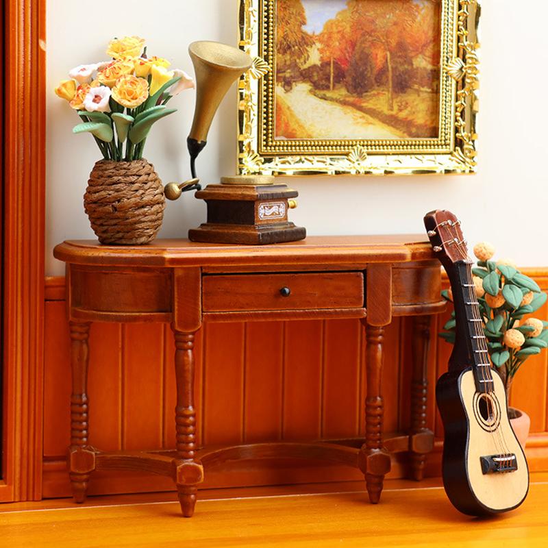 1:12 Miniaturowy Retro Stolik Boczny Komoda Mebel Dom Model Dekoracja Zabawka Akcesoria do Domku dla Lalek