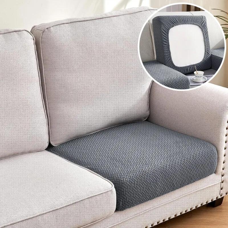 Jacquard Luxury Sofa Covers Elastic Sectional Sofa Seat Case Solid Colors Couch Covers For Sofas Living Room Chaise Lounge Pets