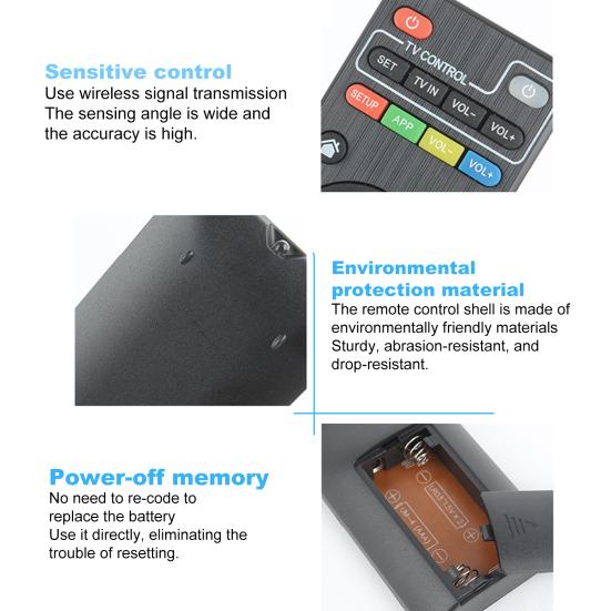 Remote Control Ergonomic Design High Sensitivity Compact TV Universal Remote Controller for Home