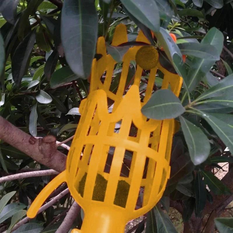 Fruit Picking Tool Greenhouse Plastic Fruit Picker Catcher Farm Garden Picking Device Garden Greenhouses Tool Without Handle