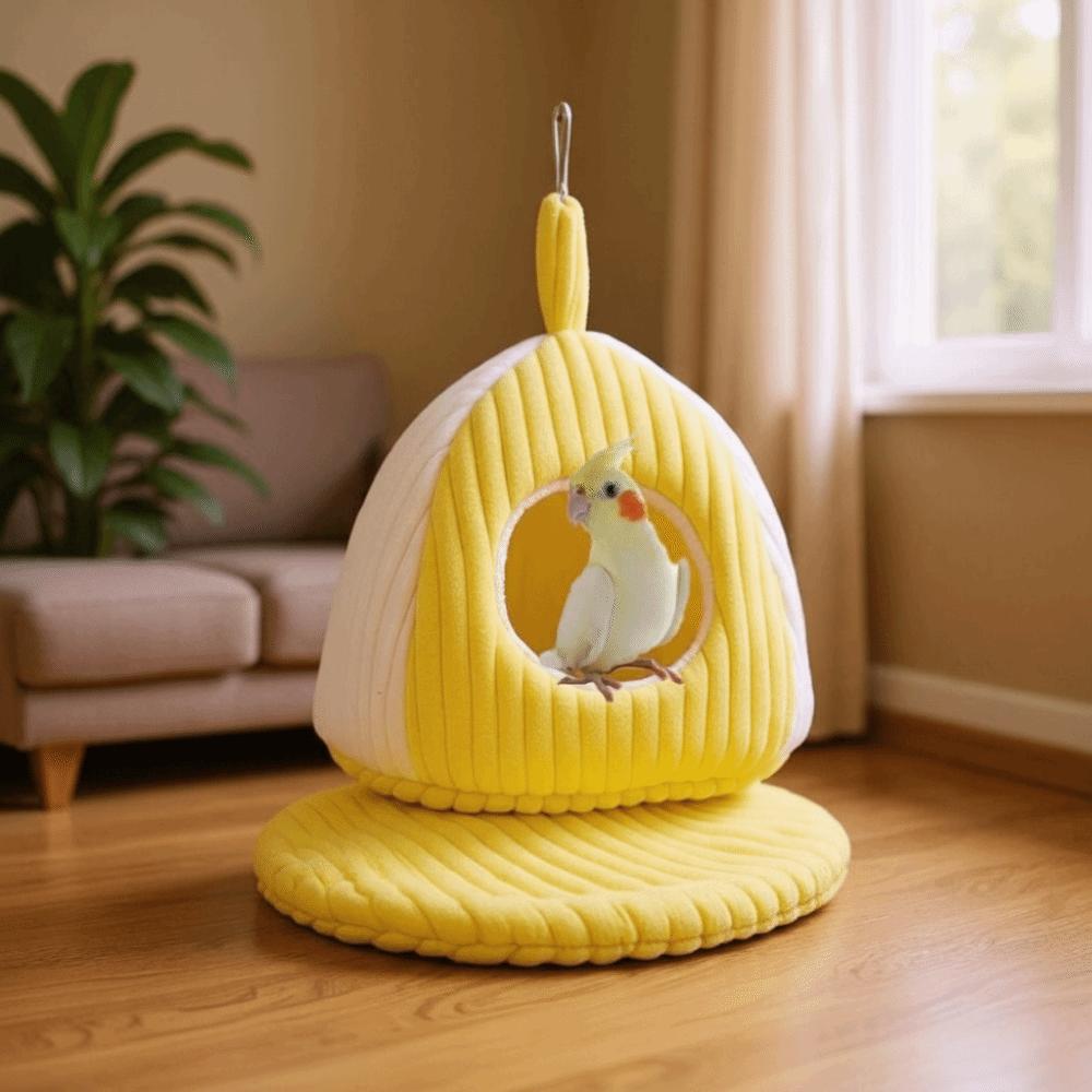 Potřeby pro domácí mazlíčky Zesílené Teplé Hnízdo pro Papouška Měkká Pohodlná Závěsná Síť pro Ptáky Podšitá Fleecem Pratelná Ptačí Budka pro Ptačí Klec