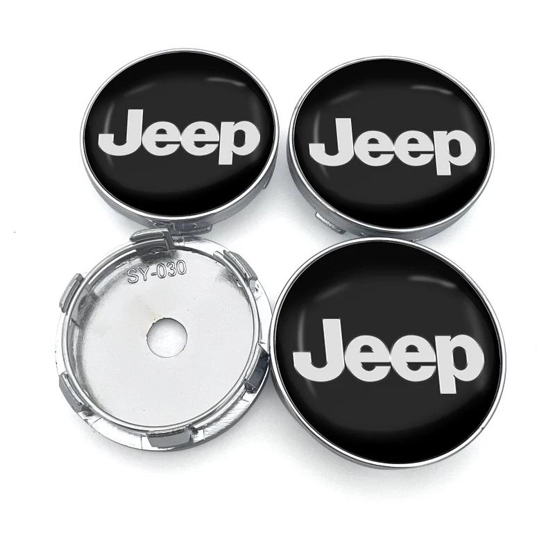 4 Stück 56/60mm Auto Radnabenkappe Auto Zubehör für JEEP Wrangler Grand Cherokee JK TJ Compass Renegade Patriot Trail Hawk