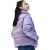 Saucony Letter Logo Print Windproof Warm Stand Collar Long Sleeve Bread Down Jacket Women Jacket Gray Purple SC1220006B-PP06