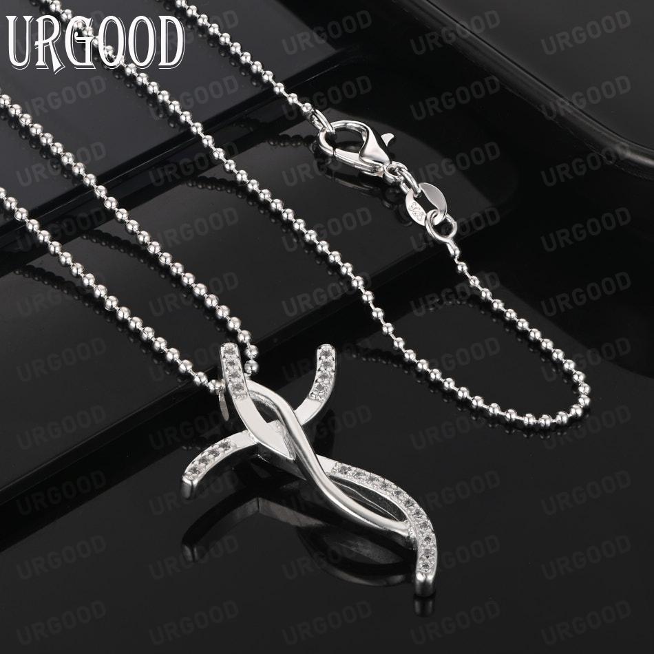 925 Sterling Silver Fashion AAA Zircon Geometric Pendant Necklace Wedding Jewelry