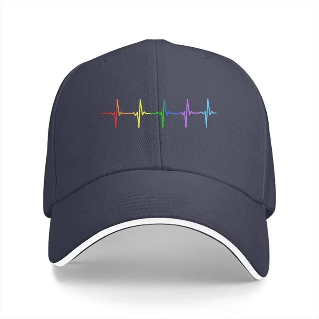 Pulse Hearbeat Unisex Baseball Caps Peaked Cap Pride LGBT Gay Love Sun Shade Hats for Unisex Women