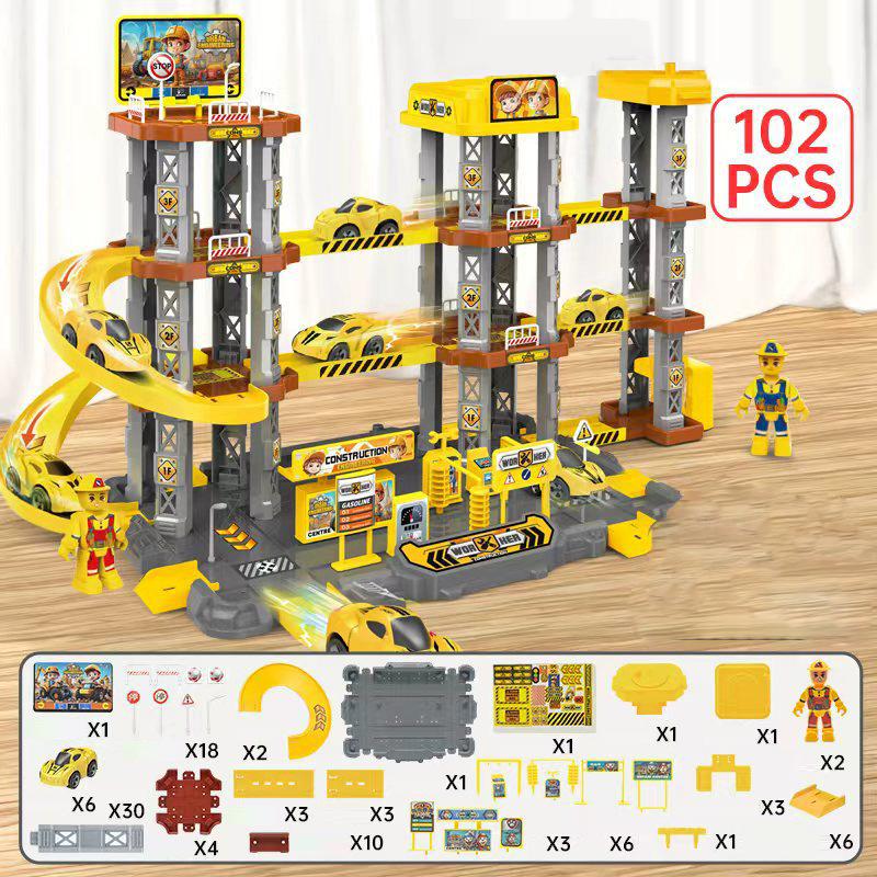 Racing Rail Car Toys Children Garage Catapult Sports Track Game Toys Kids Building Parking Baby Lot Gas Station DIY Winding Road