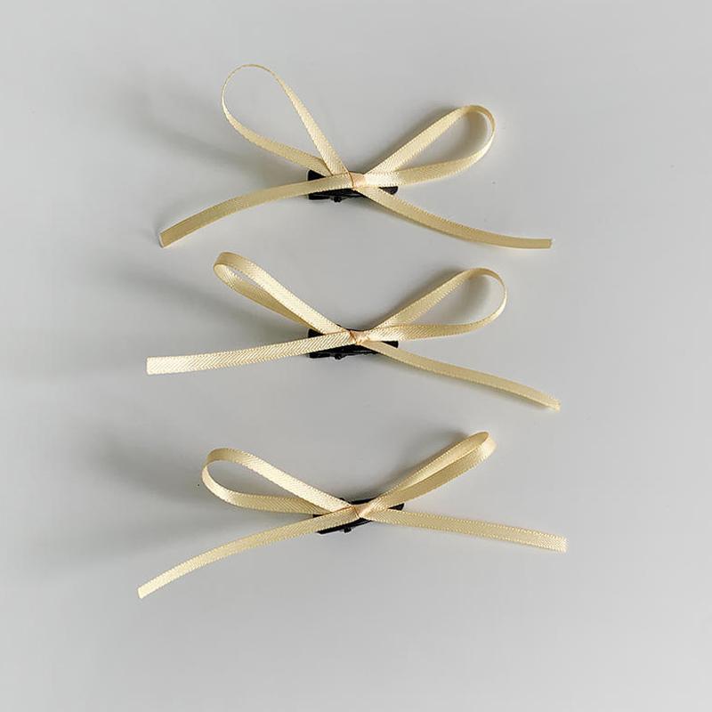 3Pcs Sweet Thin Silk Ribbon Bowknot Hair Clips  Cute Barrettes For Women Girls Colorful Lace Hair Clip Hair Accessories