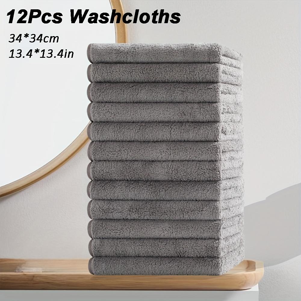 

высококачественные 12 шт. Салфетки из микрофибры 13,4x13,4 дюйма - Высокая впитываемость, мягкие и прочные многоцелевые чистящие салфетки для кухни, ванной комнаты, рук и темно-серого