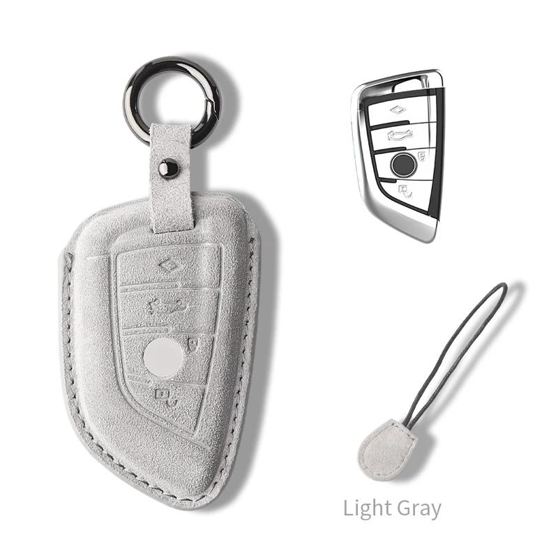 Interior Mouldings Suede Car Key Case Cover Protector Shell Fob Accessories For BMW F30 F31 F32 F34 F20 F21 F07 F10 1 3 5 7 Seri